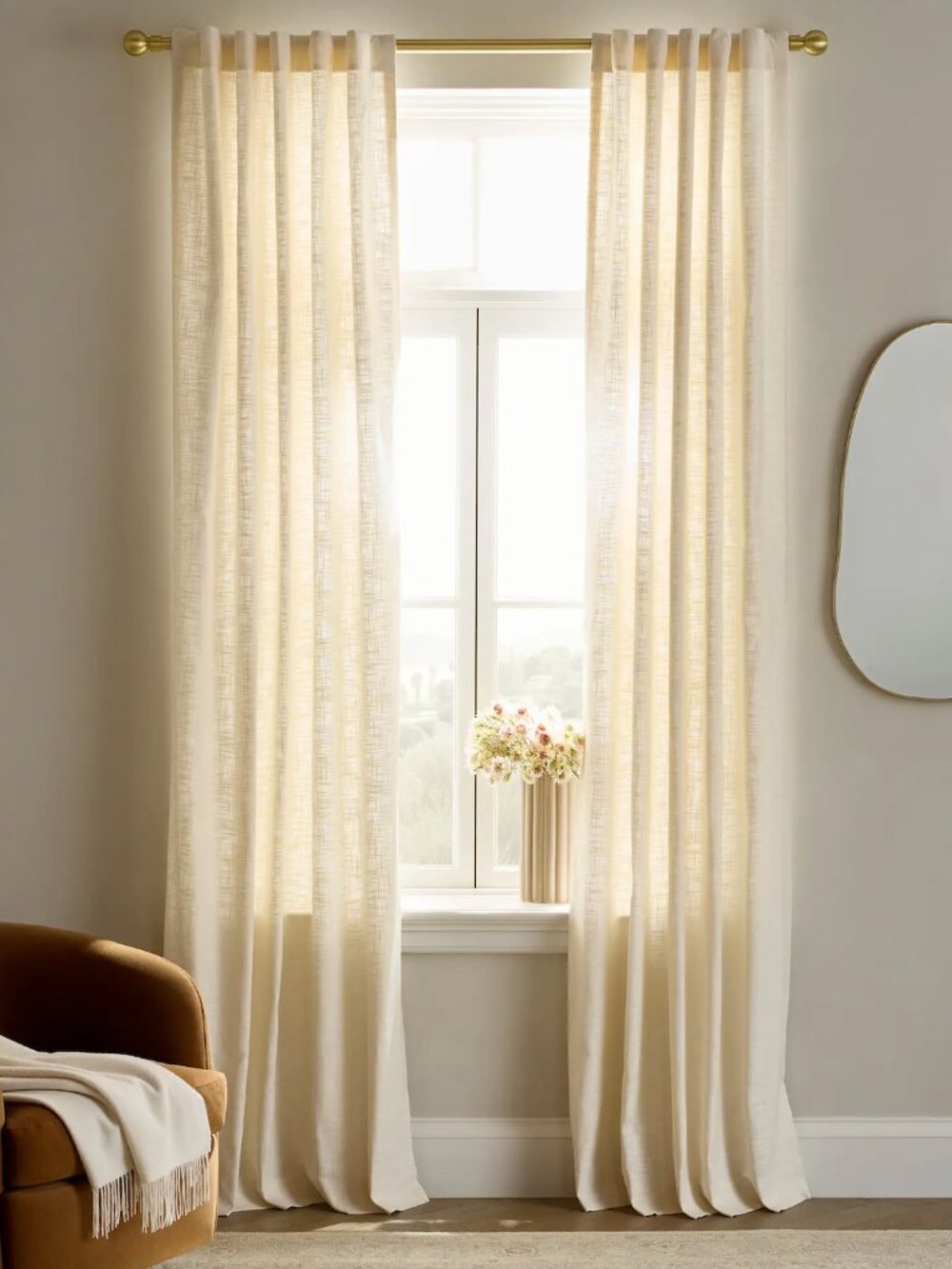 Textured Cotton Curtain 48"Wx84"L